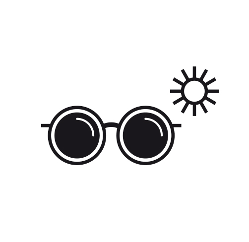 Dessin de lunettes de soleil pour illustrer un trouble visuel qui implique qu'un enfant est très gêné par la lumière